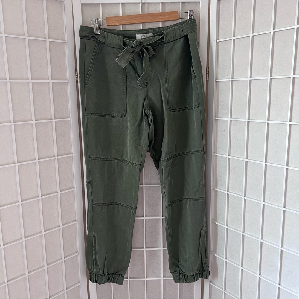 LOFT Olive Army Green Casual Belted Pants Size 4